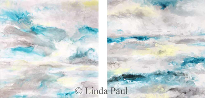 Moody ocean and sky abstract ocean art