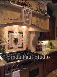 grand Vienna Mosaic Tile Medallion in custom kitchen