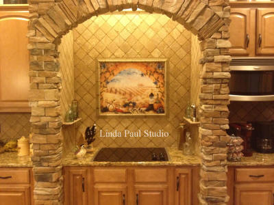 tuscany arch kitchen backsplash tiles in archway