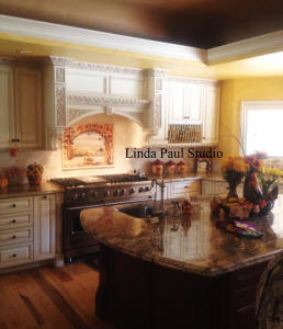 wine and roses in custom kitchen