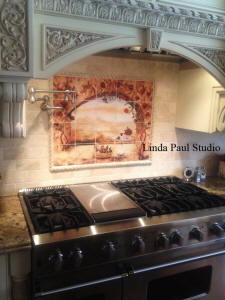 Wine and roses back splash
