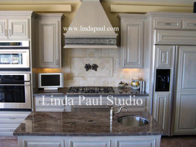 decorarative grapes tile onlays in 12 different metal finishes