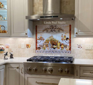 italian kitchen tile mural
