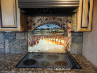 roses and vines back splash