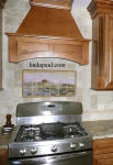 tuscan landscape tile backsplash idea