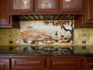 vineyard backsplash in wine cabinet mural size 56 x 24