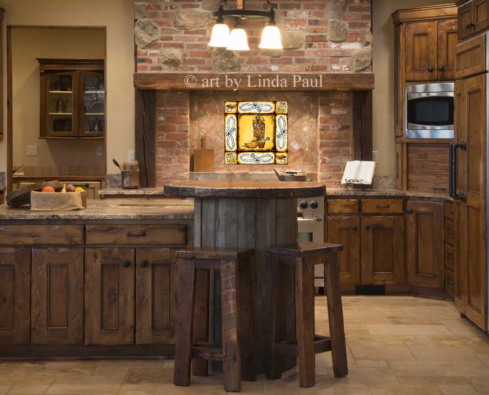 Cowboy Country Western Art Tile Mural Kitchen Backsplash Cowboy Country Western Art Tile Mural Kitchen Backsplash