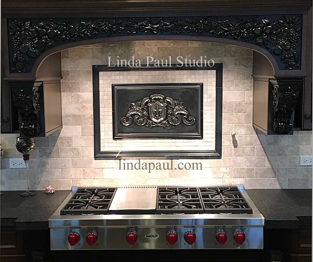 Uncategorized Kitchen Medallion Backsplash metal murals for kitchen backsplash fleur de lis plaque after is installed