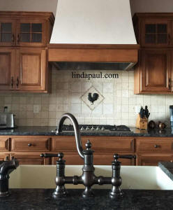 rooster backsplash accent