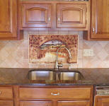 vineyard and roses installed backsplash