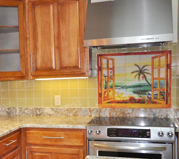 Florida Tile Mural Backsplash Tiles - Palm Tree Art Tiles