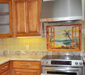 tropical kitchen backsplash