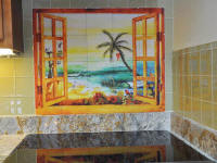 Florida baech and seascape back splash mural