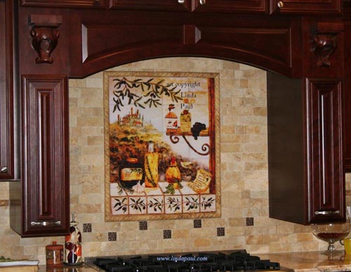 Tuscan Backsplash Tile Murals - Tuscany design Kitchen Tiles