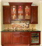  butler's pantry with custom back splash