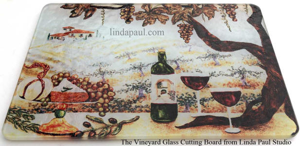 wine grapes glass cutting board