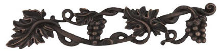 grapes and vine copper decorative tile onlay