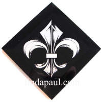 black and white fleur de lis tile