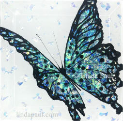 cobalt blue butterfly art