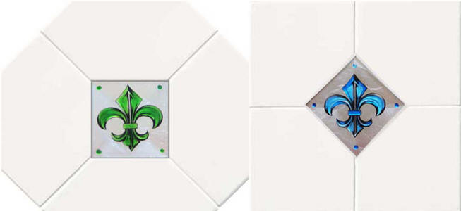 fluer de lis tile backsplash inserts
