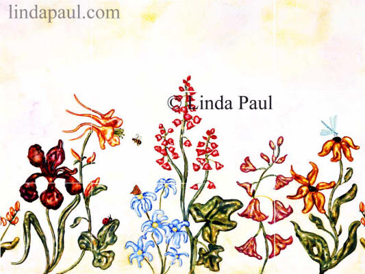 flower garden tile mural backsplash