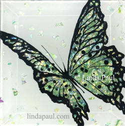 green butterfly art