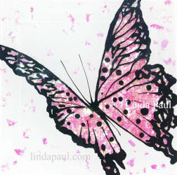 pink butterfly art