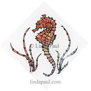 red seahorse tile
