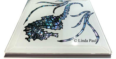 side view seahorse glass tile