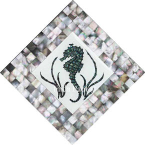 seahorse mother of pearl shell tile mosaic