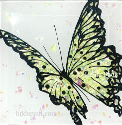 lime yellow tile butterfly