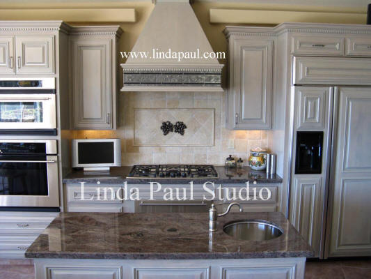grapes kitchen backsplash idea - picture of installation