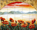 Poppies kitchen backsplash