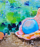 close up section of pearl and sand painting