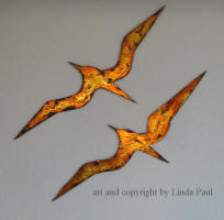 amber fire bird wall art