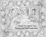 rough sktech for lemon tree painting