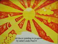 ode to wine painting in progress by artist Linda Paul
