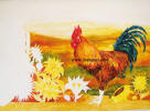 sunflower rooster painting in progress