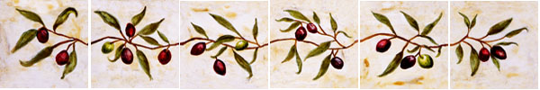 Olive border tiles with vine
