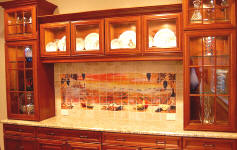 sunset over tuscany in wall cabinet