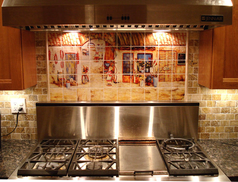 Tuscan Village Installed Tumbled Subway Tile