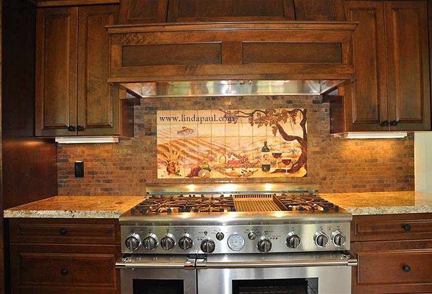 Vineyard Backsplash Mural