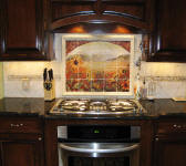 sunflowers back splash by Linda Paul