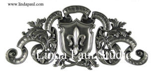 regal fleur de Lis decorative tile onlay accent