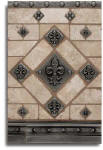 Fleur de lis accent tiles and studded liners