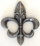 contemporary fleur de lis metal tile accent
