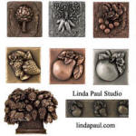 fruits tile, artichoke, carrots, radishes, pear tiles, apple grapes metal tiles