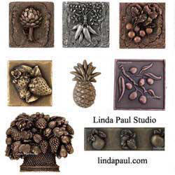 Decorative Tile Inserts Metal Accent Tiles And Overlays Pinele Fruit And Vegetable Metal Tile Collection
