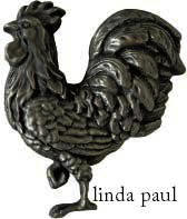 nickel silver metal rooster tile accent