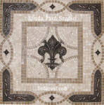 fleur de lis mosaic tile backsplash medallion